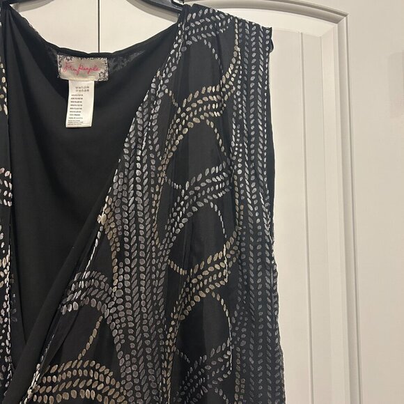 Free People Women’s Black and Silver Kimono Duster One size - Picture 3 of 8